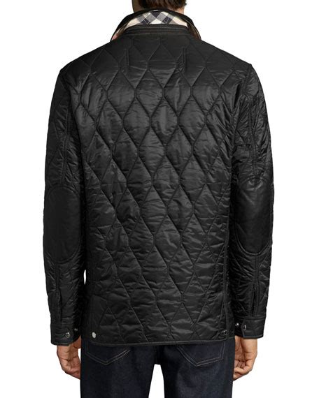 burberry gransworth leather elbow patch quilted jacket|Burberry quilted jacket.